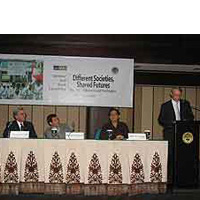 Farmer, Wirayuda, Soesastro and Manning at 2006 book launch